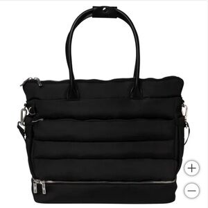 Elegant Black Quilted/Puffy Tote Bag